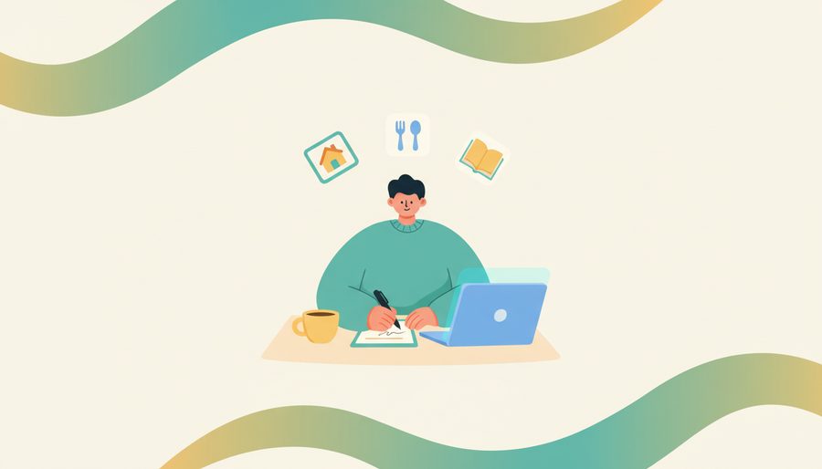 Person learning at a desk