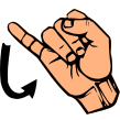 ASL letter J